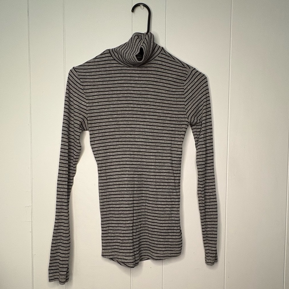 H&M Black and Gray Striped Bodysuit
